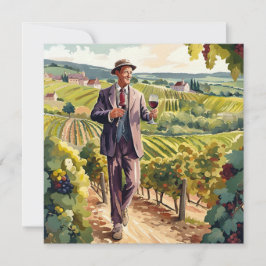 Vin smakar i Burgundy Julkort