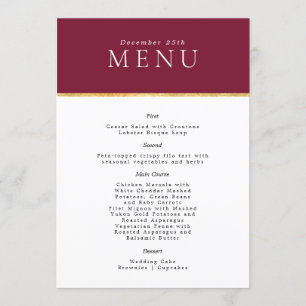 Vin Snyggt Guldfolie Bröllop modern Menu Meny