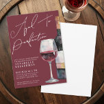 Vin som åldrats till perfektion vuxen födelsedagsf inbjudningar<br><div class="desc">Sofistikerad burgundyröd och guld födelsedagsinbjudan för vinälskare. Fira femtio fantastiska år med denna eleganta och tidlösa design, med en svart och guld akvarell vinflaska i kombination med ett matchande vinglas fyllt med rött vin på höger sida för en djärv, modern touch. “Aged To Perfection” visas högst upp i graciös vit...</div>