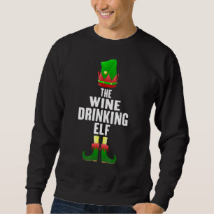 Vin som dricker Elf Matching Family Group Lång Ärmad Tröja