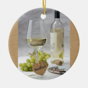 Vin Sommelier för vindruvskonstruktion Älskare Fla Julgransprydnad Keramik