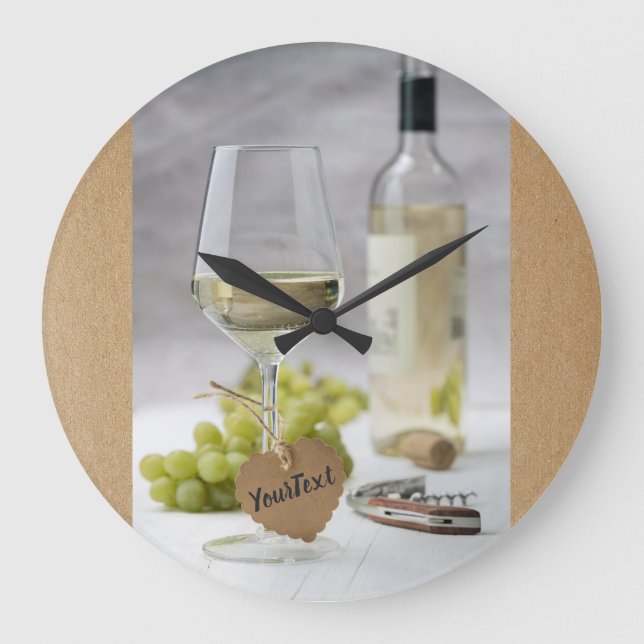 Vin Sommelier för vindruvskonstruktion Älskare Fla Stor Klocka (Framsida)