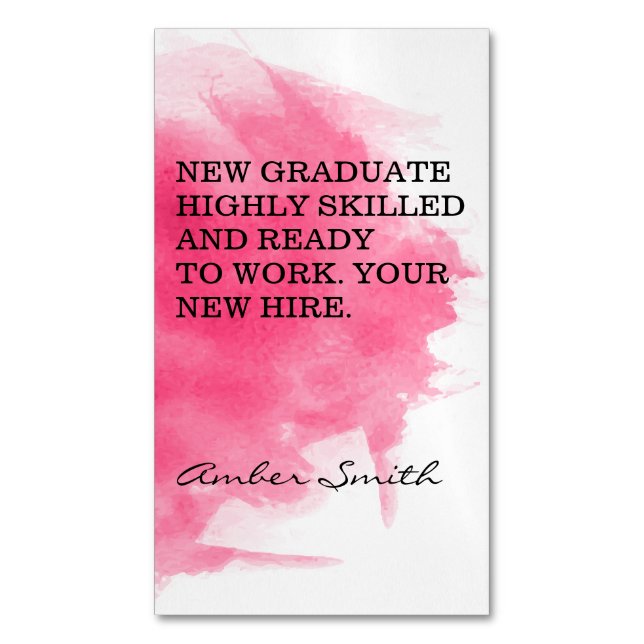 Vin Stain | Vattenfärg | Cheers Magnetiska Visitkort (Framsida vertikal)