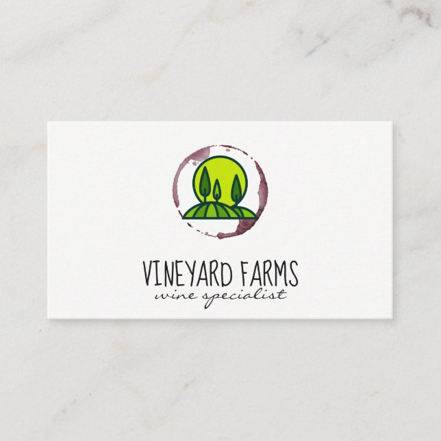 Vin Stain (vin glas) Vineyard Winery Visitkort (Framsida)