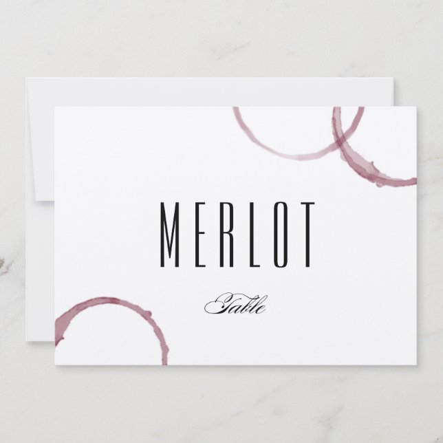 Vin Stains Winery Vineyard Bord-kortnummer Inbjudningar (Framsida)