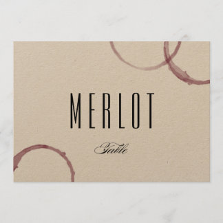 Vin Stains Winery Vineyard Bord-kortnummer Inbjudningar