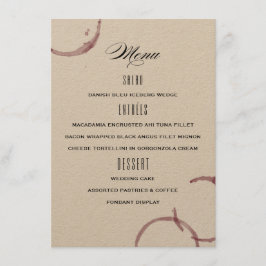 Vin Stains Winery Vineyard Bröllop Menu Meny