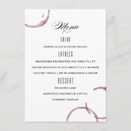 Vin Stains Winery Vineyard Bröllop Menu Meny