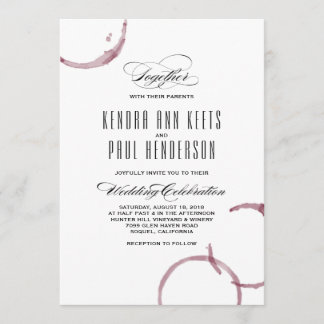 Vin Stains Winery Vineyard bröllopsinbjudan Inbjudningar