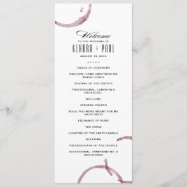 Vin Stains Winery Vineyard Ceremony-programmet Program