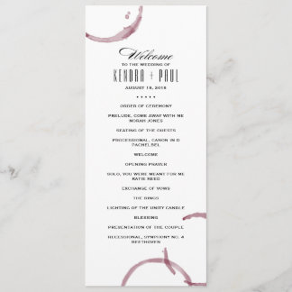 Vin Stains Winery Vineyard Ceremony-programmet Program