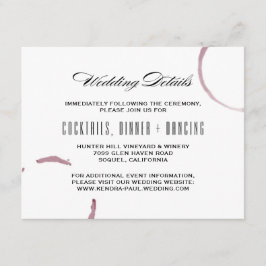 Vin Stains Winery Vineyard-informationskort Tilläggskort