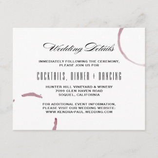 Vin Stains Winery Vineyard-informationskort Tilläggskort