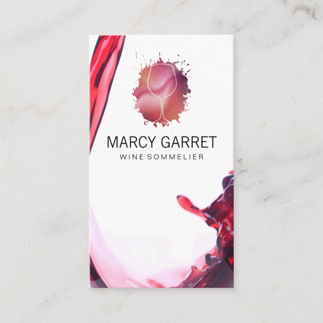 Vin Stänk | Vin Pour Visitkort (Framsida)