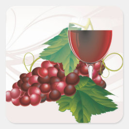 Vin Stickers Fyrkantigt Klistermärke