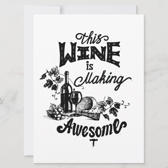 Vin stil-kort för vänner julkort (Framsida)