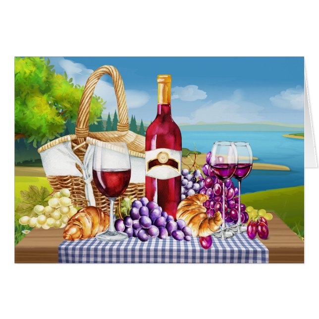 Vin Tack, tänka på dig eller Tomma anteckningar OBS Kort (Framsidan Horizontal)