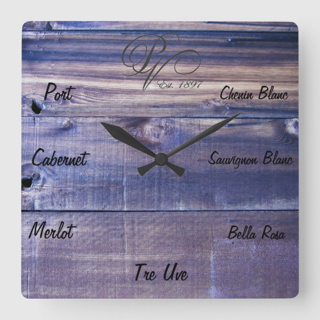 Vin tar tid på fyrkantig klocka (Framsida)