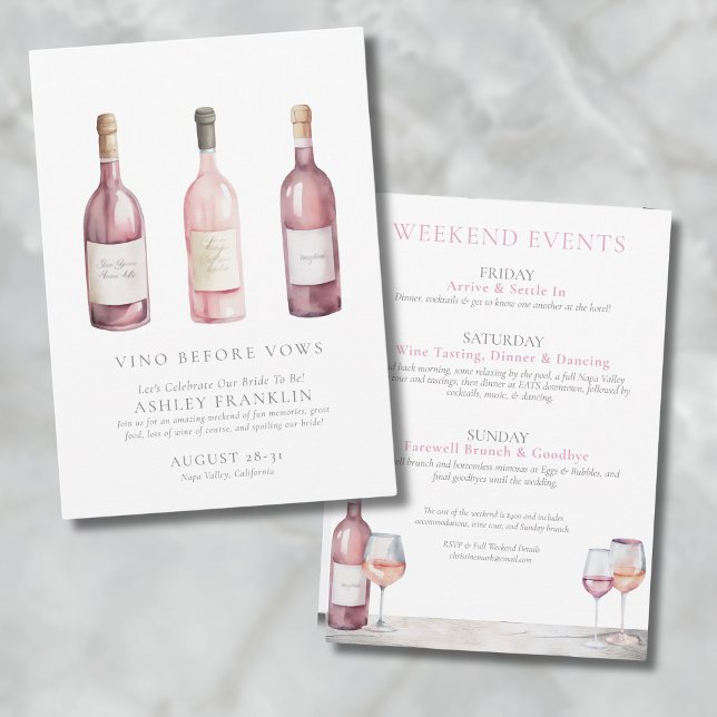 Vin Taste Bachelorette Party Inbjudningar (Wine Tasting Bachelorette Party Invitation)
