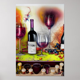 Vin Taste Colorful Digital Art Poster
