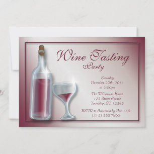 Vin Taste Party ~ Burgundy-inbjudningar Inbjudningar