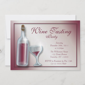 Vin Taste Party ~ Burgundy-inbjudningar Inbjudningar