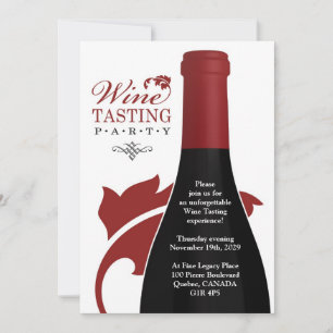 Vin Taste Party-platta inbjudan