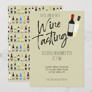 Vin Tasting Anpassningsbar Personlig Party Inbjudningar