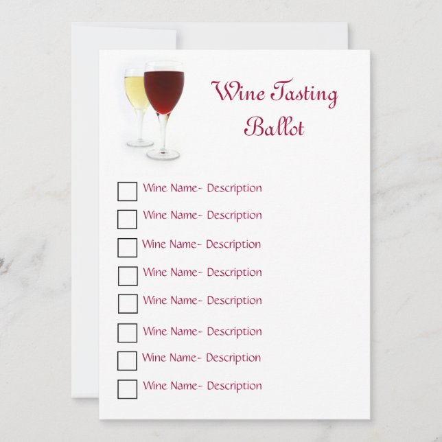Vin Tasting Ballot (Framsida)