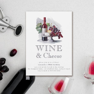 Vin Tasting Cheese Winery Party 50:e födelsedagen Inbjudningar