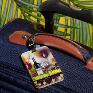 Vin Tasting Colorful Digital Art Bagagebricka