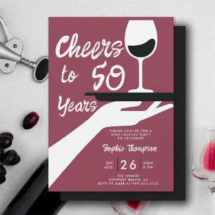 Vin Tasting Elegant Avslappnad Winery 50 Birthday Inbjudningar