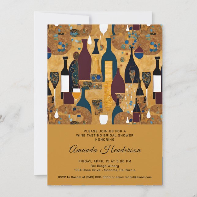 Vin Tasting Inbjudningskort för möhippa (Framsida)