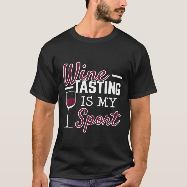Vin Tasting Sport Drinking Vin T Shirt (Framsida)