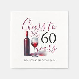 Vin tema 60-årsdag Cocktail servetter