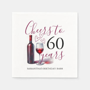 Vin tema 60-årsdag Cocktail servetter
