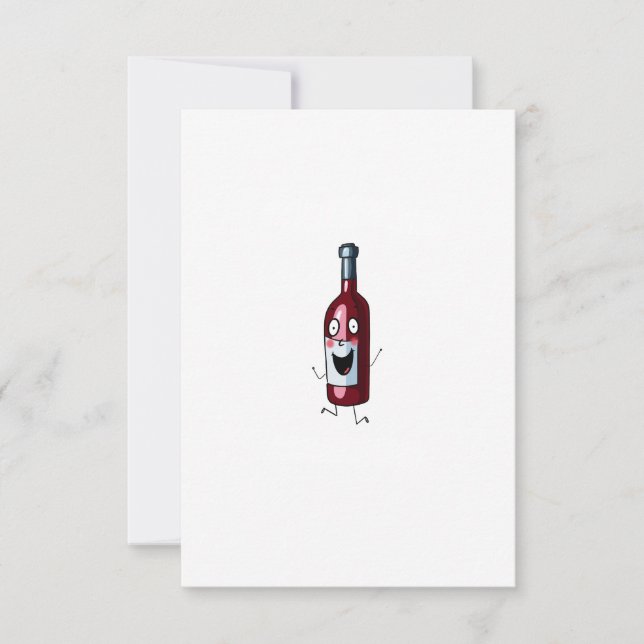Vin tema, rött vin, flaska vin tack kort (Framsida)
