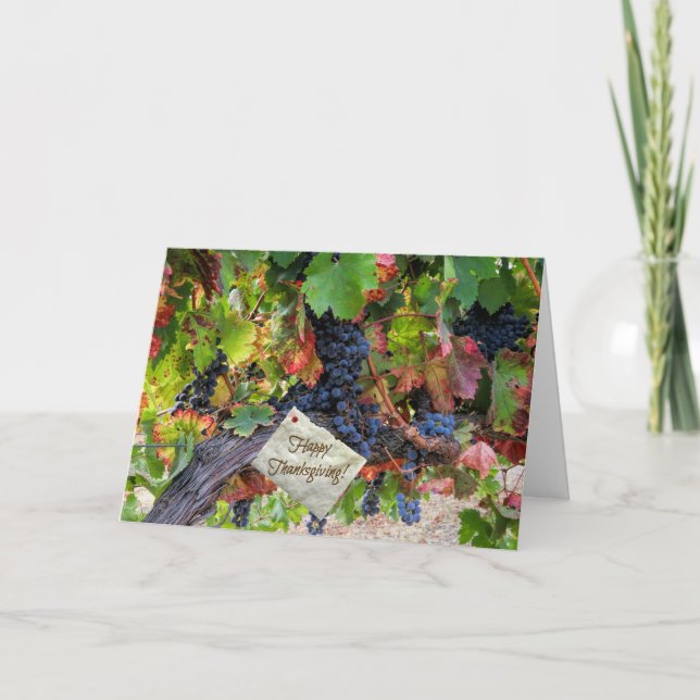 Vin Thanksgiving Harvest Fall Vineyard Kort (Framsida)