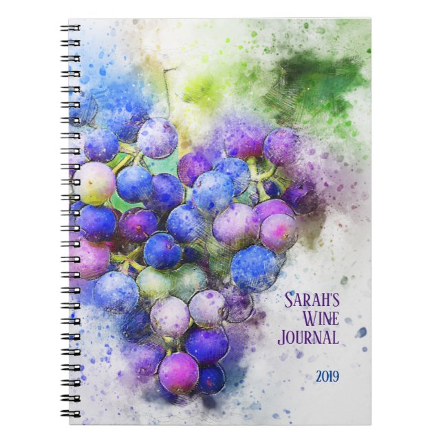 Vin Theme Fortfarande LI/Personlig Vin Journal Anteckningsbok (Framsidan)