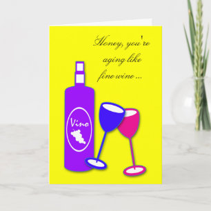 Vin Theme Romantic Partner Birthday Greeting Card Kort