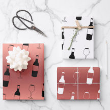 Vin Theme Wrapping Papper - Ro Guld