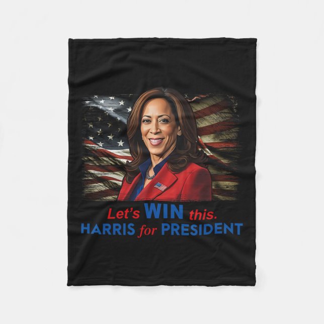 Vin this Harris till president Kamala Harris 2024  Fleecefilt (Framsidan)