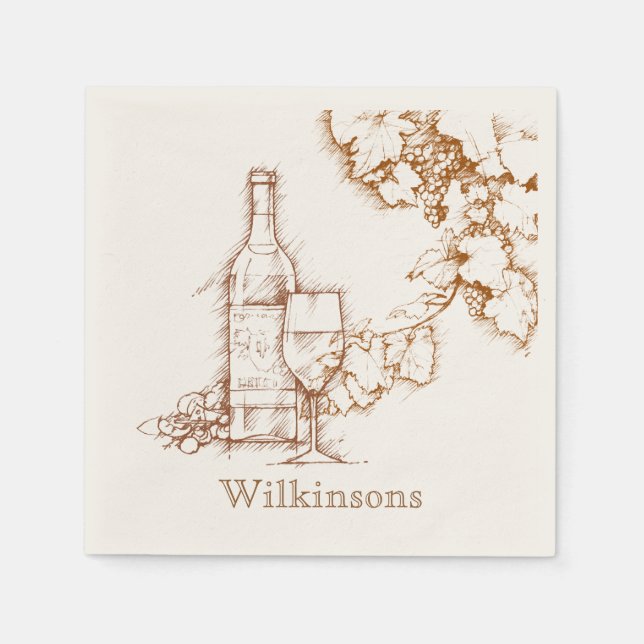 Vin Thned Teckning Pappersservett (Framsidan)