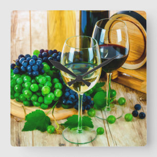 Vin Time Fyrkantig Klocka