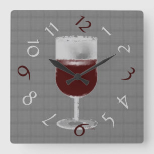 Vin Time Fyrkantig Klocka