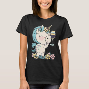 Vin Unicorn-glas av Vin som dricker Party Vin Tas T Shirt
