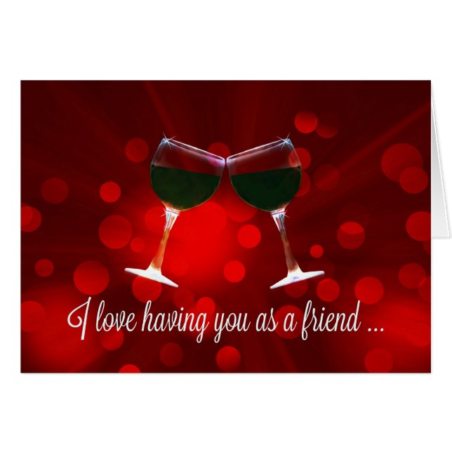 Vin Vänskap Card Hälsningskort (Framsidan Horizontal)