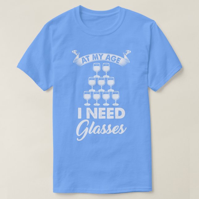 Vin vid min ålder behöver jag glasögon 2 t shirt (Design framsida)