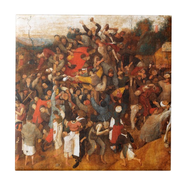 Vin vid Saint Martins-dagen av Pieter Bruegel Kakelplatta (Framsidan)
