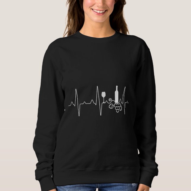 Vin Vin Drinker Ekg Vino T Shirt (Framsida)